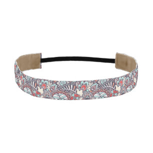 Cinta Para La Cabeza Modelo floral del Doodle de Paisley