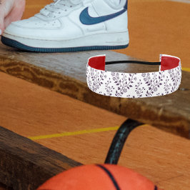 Cinta Para La Cabeza Modern Boho Floral Pattern Plum White