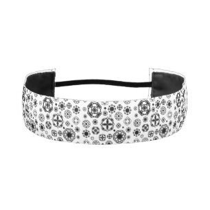 Cinta Para La Cabeza Mono patrón decorativo arabesco blanco negro lindo