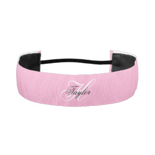 Cinta Para La Cabeza Monograma Elegante en Negro y Blanco Rosa