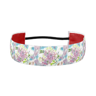 Cinta Para La Cabeza Monograma moderno color de agua con flores de cere