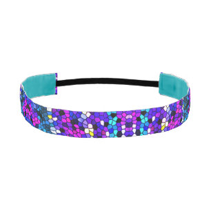 Cinta Para La Cabeza Mosaic Tile Pattern Purple Blue Headband