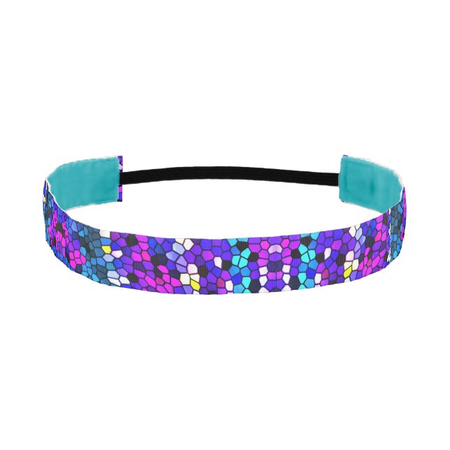 Cinta Para La Cabeza Mosaic Tile Pattern Purple Blue Headband (Anverso)