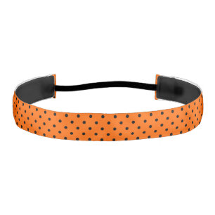 Cinta Para La Cabeza Naranja/Black Polka Dots Headband