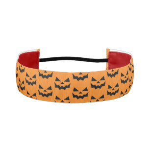 Cinta Para La Cabeza Naranja clásico y cara de calabaza negra Jack-o-la