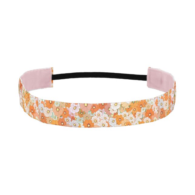 Cinta Para La Cabeza Naranja Floral (Anverso)