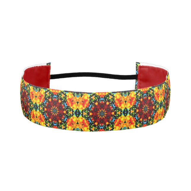 Cinta Para La Cabeza Naranja floral (Anverso)