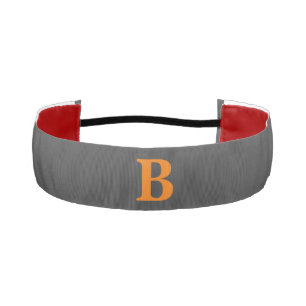 Cinta Para La Cabeza Naranja gris moderno monogramado profesional