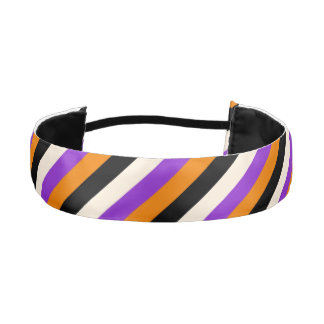 Cinta Para La Cabeza Naranja Violeta Negro Raya Halloween