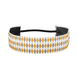 Cinta Para La Cabeza Naranja y Gray Diamond Argyle