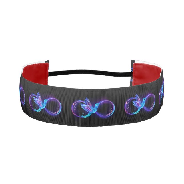 Cinta Para La Cabeza Neon Infinity Symbol with Glowing Hummingbird (Anverso)