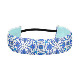 Cinta Para La Cabeza Nilo de estilo Art Nouveau chino - Azul cobalto y