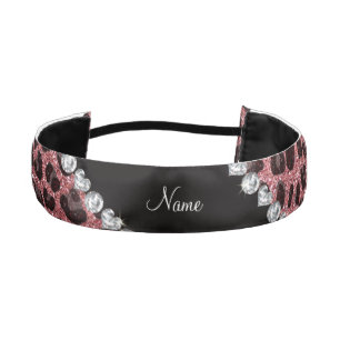 Cinta Para La Cabeza Nombre personalizado purpurina rosa pastel impresi