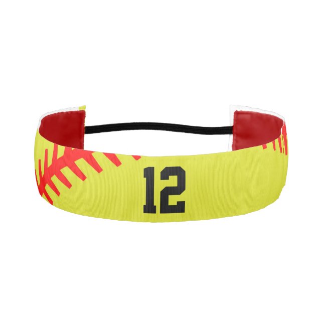 Cinta Para La Cabeza Número de Personalizado Softball (Anverso)