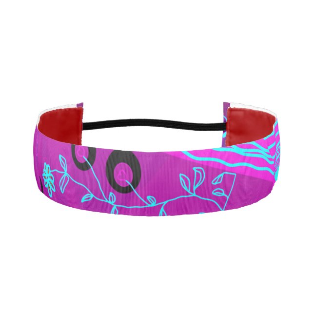 Cinta Para La Cabeza Origami Chintz (L) Fuchsia Turquoise Blue Magenta (Anverso)