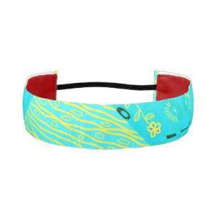Cinta Para La Cabeza Origami Chintz (L) Turquesa Amarillo Verde azulado