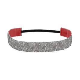 Cinta Para La Cabeza Paisley blanco y negro