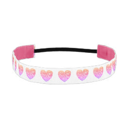 Cinta Para La Cabeza Patrón cardíaco rosa moderno