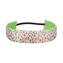 Cinta Para La Cabeza Patrón de árbol de Navidad multicolor