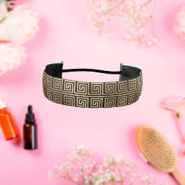 Cinta Para La Cabeza Patrón de claves griega negro y dorado