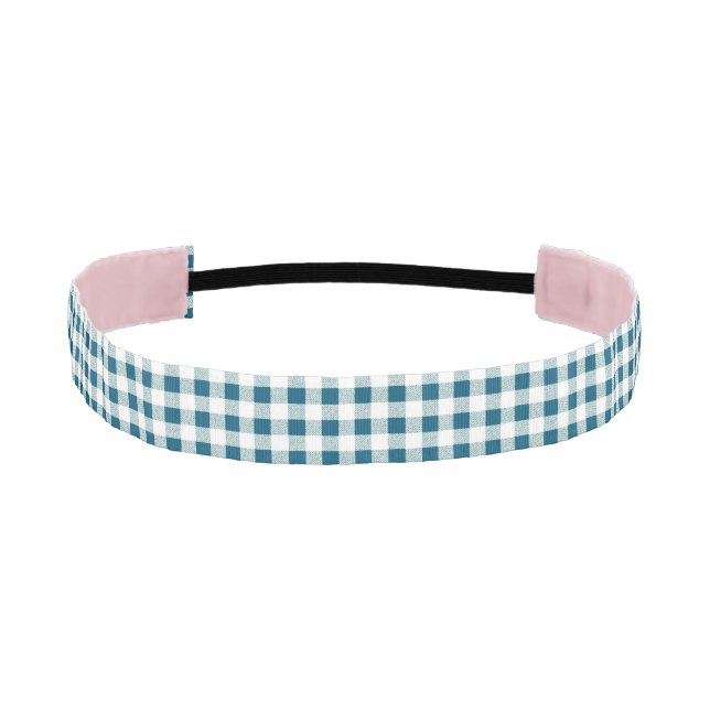Cinta Para La Cabeza patrón de comprobación de gingham verde (Anverso)