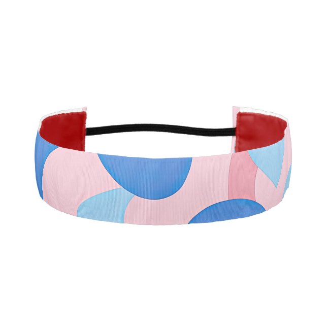 Cinta Para La Cabeza Patrón de Doodle rosa y azul (Anverso)