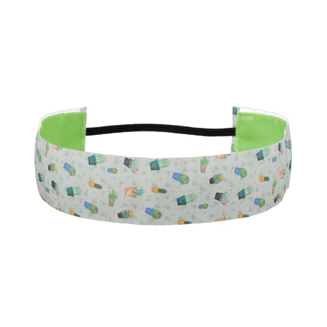 Cinta Para La Cabeza Patrón de flor de vegetación de cactus (Anverso)