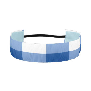 Cinta Para La Cabeza Patrón de gingham azul