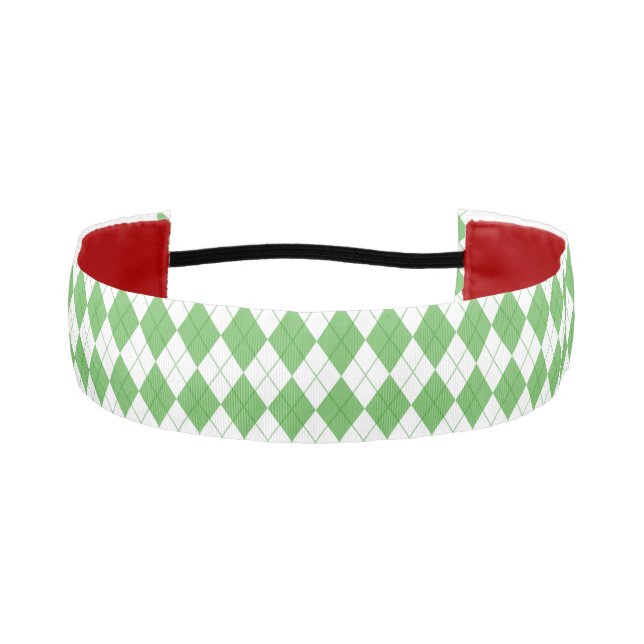 Cinta Para La Cabeza Patrón de Golf Argyle Verde  (Anverso)