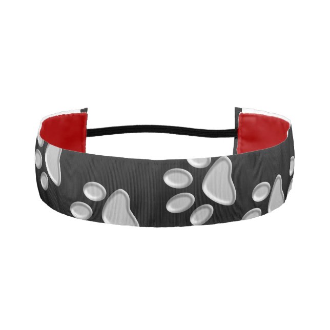 Cinta Para La Cabeza Patrón de impresión de fondo negro de las hojas de (Anverso)