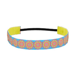 Cinta Para La Cabeza Patrón de Mandala amarillo Boho Headband
