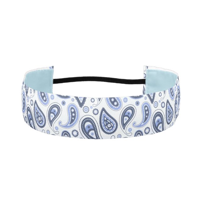 Cinta Para La Cabeza Patrón de Paisley Azul (Anverso)