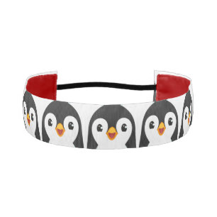 Cinta Para La Cabeza Patrón de pingüino moderno en blanco y negro