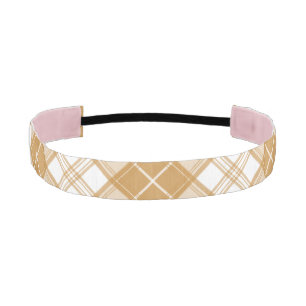 Cinta Para La Cabeza Patrón de tartán blanco marrón yxuat9