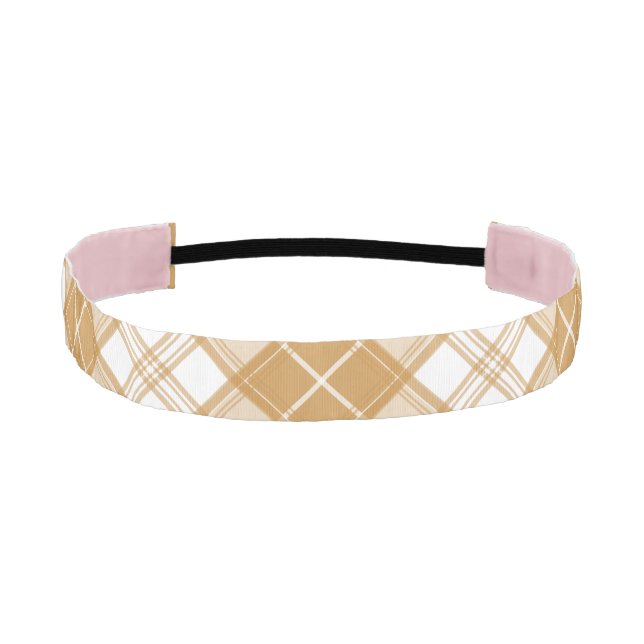 Cinta Para La Cabeza Patrón de tartán blanco marrón yxuat9 (Anverso)