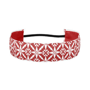 Cinta Para La Cabeza Patrón Estrella Ikat - Blanco y rojo oscuro