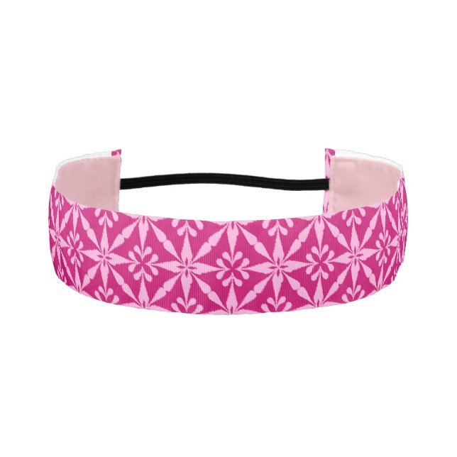 Cinta Para La Cabeza Patrón Estrella Ikat - Rosa Fuchsia (Anverso)
