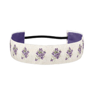 Cinta Para La Cabeza Patrón floral violeta Art Nouveau