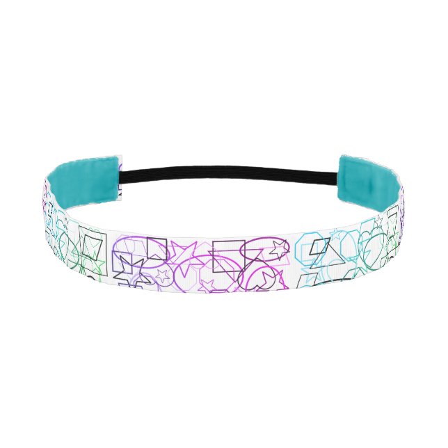 Cinta Para La Cabeza Patrón geométrico abstracto | Baldosa y filtrada | (Anverso)