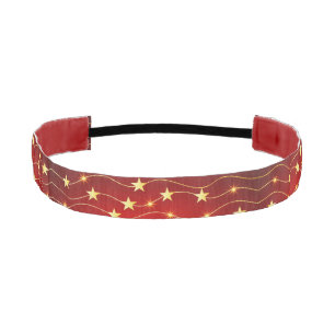 Cinta Para La Cabeza Patrón rojo de rubí adorado por estrella