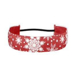 Cinta Para La Cabeza Patrón sin soldadura de copos de nieve rojos y bla
