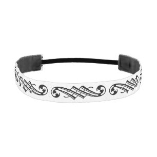 Cinta Para La Cabeza Patrón Swirl blanco y negro Elegante Vintage