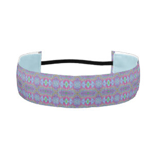 Cinta Para La Cabeza Patrón Trippy Multicolor Azul Celeste Ondulado