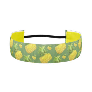 Cinta Para La Cabeza Patrón Tropical de Piña: Arte de Frutas de Verano