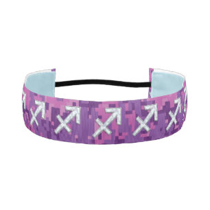 Cinta Para La Cabeza Pearl Sagittarius Zodiac Rótulo Fuchsia Camo Digit