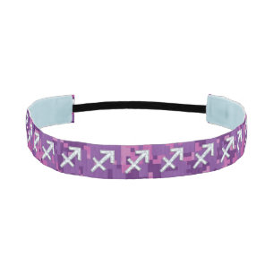 Cinta Para La Cabeza Pearl Sagittarius Zodiac Rótulo Fuchsia Camo Digit