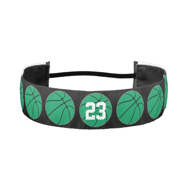 Cinta Para La Cabeza Personalizado de Baloncesto Verde Chicas de Jersey (Anverso)