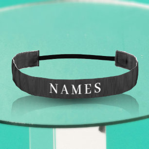 Cinta Para La Cabeza Personalizado negro simple Añadir su nombre elegan