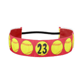 Cinta Para La Cabeza Personalizado Rojo Fastpitch Softball Headband