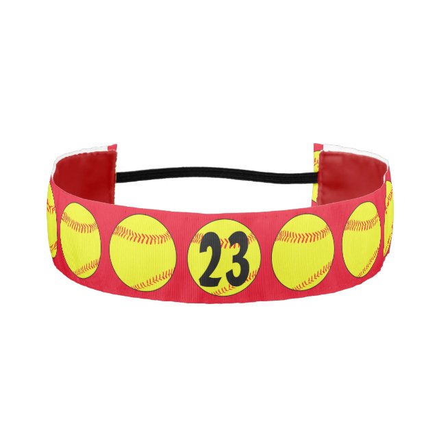 Cinta Para La Cabeza Personalizado Rojo Fastpitch Softball Headband (Anverso)